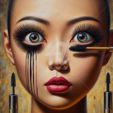 Digitale Kunst mit dem Titel "Make-up artist." von Ievgeniia Bidiuk, Original-Kunstwerk, Digitale Malerei