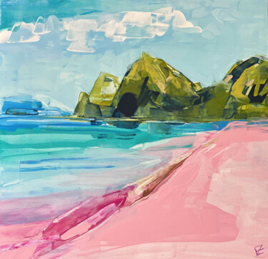 Pittura intitolato "Dream Island" da Evgeniya Zolotareva, Opera d'arte originale, Acrilico