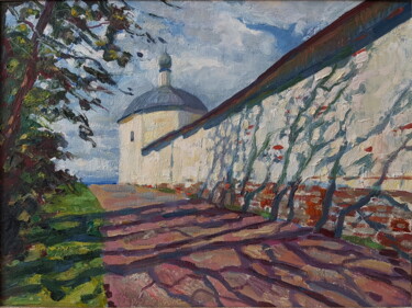 Peinture intitulée "Весенний пейзаж со…" par Evgenii Seroshtan, Œuvre d'art originale, Huile Monté sur Carton