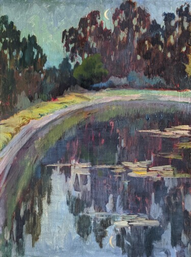 Картина под названием "Русалочий пруд" - Евгения Гречановская, Подлинное произведение искусства, Масло