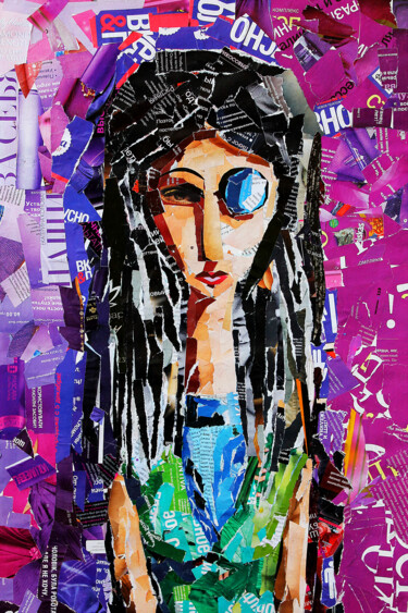 Коллажи под названием "gypsy woman" - Евгений Гарань, Подлинное произведение искусства, Коллажи