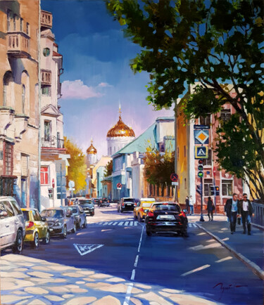Peinture intitulée "Град сияющий." par Evgenii Gusev, Œuvre d'art originale, Huile