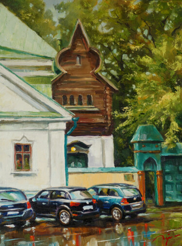 Painting titled "Дом-музей Васнецова" by Evgenii Gusev, Original Artwork, Oil