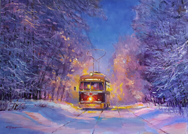 Картина под названием ""Светлый путь"." - Евгений Гусев, Подлинное произведение искусства, Масло Установлен на Деревянная ра…