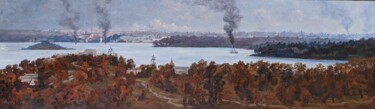 Peinture intitulée "Sea Bay in Australia" par Evgenii Kislenko, Œuvre d'art originale, Huile