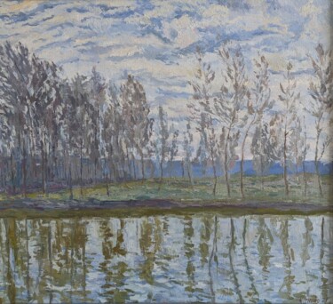 Peinture intitulée "Spring landscape" par Evgenii Kislenko, Œuvre d'art originale, Huile