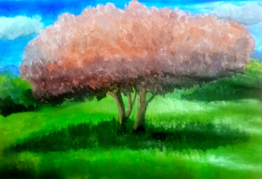 Peinture intitulée "Дерево" par Evgenii Zhelnov, Œuvre d'art originale, Gouache
