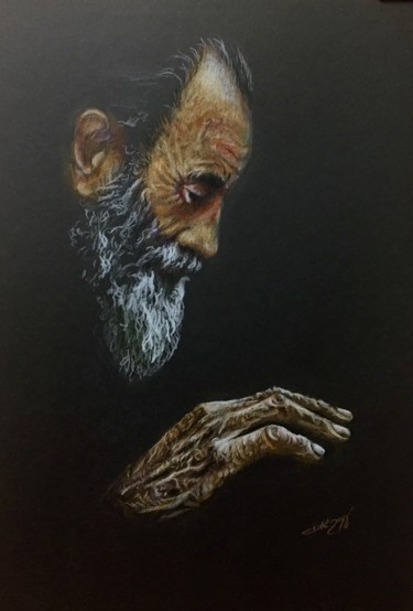 Рисунок под названием "The color of wisdom" - Evgeniy Karpenko, Подлинное произведение искусства, Карандаш