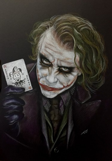Desenho intitulada "Joker" por Evgeniy Karpenko, Obras de arte originais, Lápis