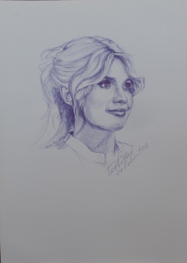 Drawing titled "портрет 4" by Evgeniy Roslavcev, Original Artwork, Ballpoint pen