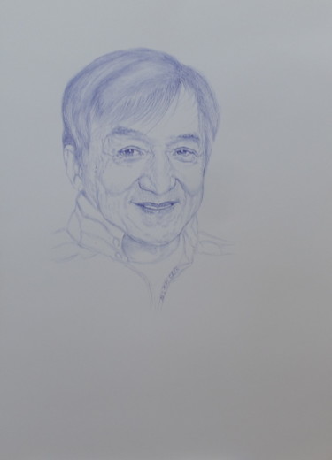 Drawing titled "портрет 16" by Evgeniy Roslavcev, Original Artwork, Ballpoint pen