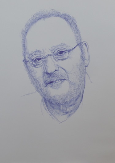 Drawing titled "портрет 21" by Evgeniy Roslavcev, Original Artwork, Ballpoint pen