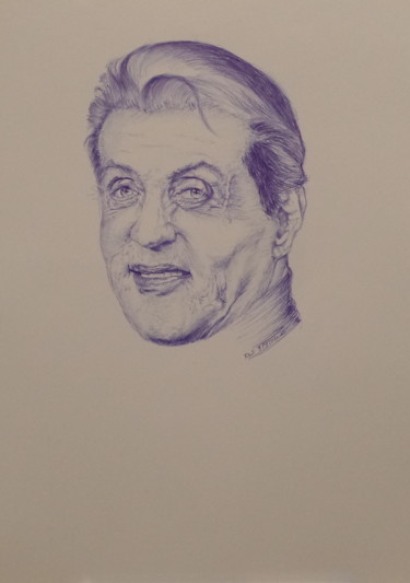 Drawing titled "портрет 26" by Evgeniy Roslavcev, Original Artwork, Ballpoint pen