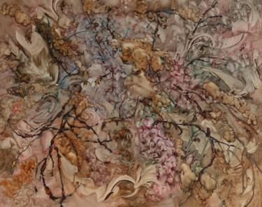 Картина под названием "Цветущее дерево/Blo…" - Evgeny Zakharov (Modern), Подлинное произведение искусства, Масло Установлен…