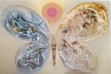 Pintura intitulada "Бабочка/Butterfly" por Evgeny Zakharov (Modern), Obras de arte originais, Óleo
