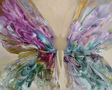 Painting titled "Бабочка Butterfly" by Evgeny Zakharov (Modern), Original Artwork, Oil Mounted on Wood Stretcher frame