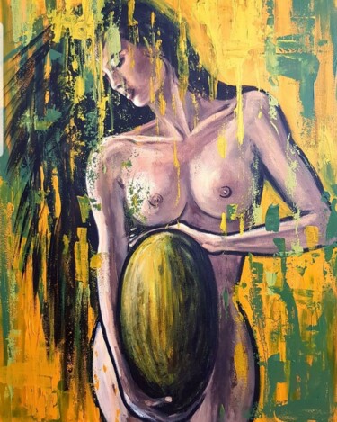 Painting titled "Melon" by Evgeniya Balykina, Original Artwork, Acrylic
