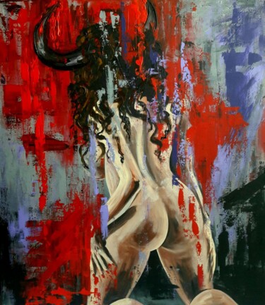 Painting titled "Passion of a bullfi…" by Evgeniya Balykina, Original Artwork, Acrylic