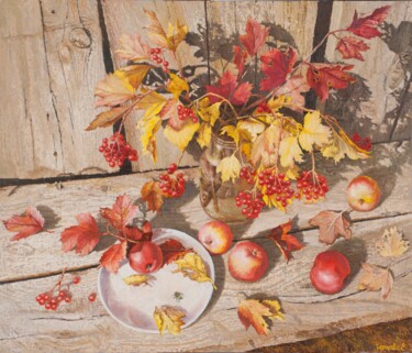 Картина под названием "Октябрь. Теплый ден…" - Evgeniya Chernova, Подлинное произведение искусства, Масло