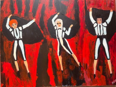 Картина под названием "female bullfighters" - Evgeniya Dyrda, Подлинное произведение искусства, Акрил Установлен на Другая ж…