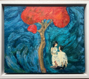 Pintura titulada "Рай" por Evgeniya Dyrda, Obra de arte original, Oleo Montado en Otro panel rígido