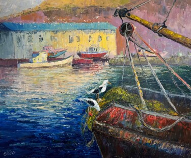 Painting titled "After fishing" by Evgeniya Polyudova, Original Artwork, Oil
