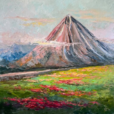 Pittura intitolato "Vilyuchinsky volcano" da Evgeniya Polyudova, Opera d'arte originale, Olio