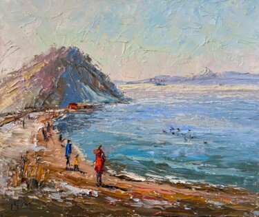 Картина под названием "Avacha Bay in April" - Evgeniya Polyudova, Подлинное произведение искусства, Масло Установлен на Дере…