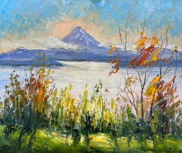 Painting titled "Sunny bay in autumn" by Evgeniya Polyudova, Original Artwork, Oil