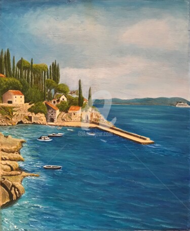 Painting titled "ORIGINAL OIL PAINTI…" by Evgeniya Roslik, Original Artwork, Oil Mounted on Wood Stretcher frame