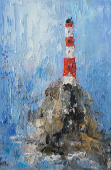 Peinture intitulée "Sea lighthouse" par Evgeniya Zragevskaya, Œuvre d'art originale, Huile