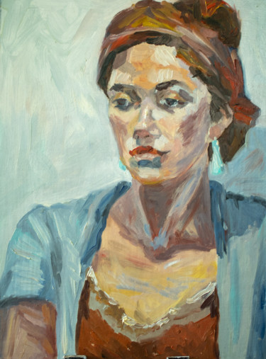 Peinture intitulée "Portrait of a stran…" par Evgeniya Zragevskaya, Œuvre d'art originale, Huile