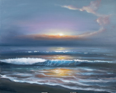 Peinture intitulée "Evening sea" par Evgeniya Zragevskaya, Œuvre d'art originale, Huile