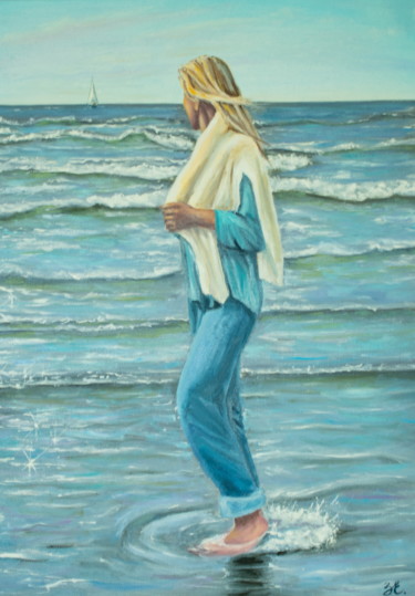 Peinture intitulée "On the North sea" par Evgeniya Zragevskaya, Œuvre d'art originale, Huile