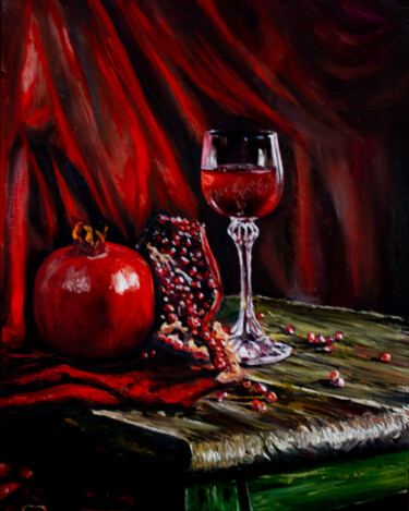 Painting titled "Mood color red" by Evgeniya Zragevskaya, Original Artwork, Oil