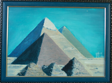 Painting titled "Mysterious pyramids" by Evgeniya Zragevskaya, Original Artwork, Oil