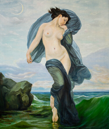 Malarstwo zatytułowany „Sea goddess” autorstwa Evgeniya Zragevskaya, Oryginalna praca, Olej