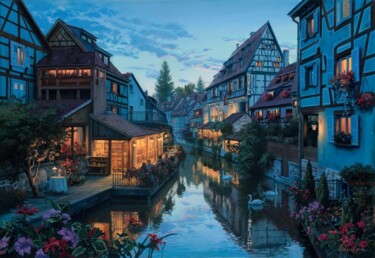 Meet Me at the Cafe Printmaking titled "Meet Me at the Cafe" by Evgeny Lushpin, Original Art, Digital Print