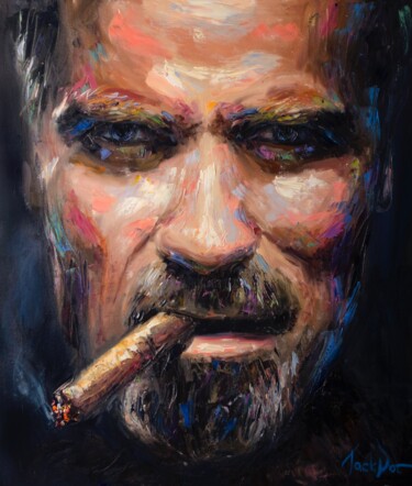 Картина под названием "Oil Portrait of Arn…" - Evgeny Potapkin, Подлинное произведение искусства, Масло Установлен на Деревя…
