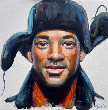 Pittura intitolato "Will Smith oil port…" da Evgeny Potapkin, Opera d'arte originale, Olio Montato su Telaio per barella in…