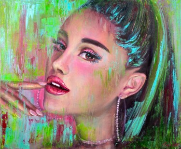 Malerei mit dem Titel "Ariana Grande abstr…" von Evgeny Potapkin, Original-Kunstwerk, Öl Auf Keilrahmen aus Holz montiert