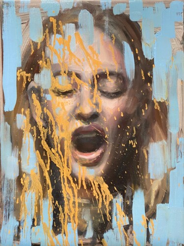 Pintura titulada "Abstract woman port…" por Evgeny Potapkin, Obra de arte original, Oleo Montado en Bastidor de camilla de m…