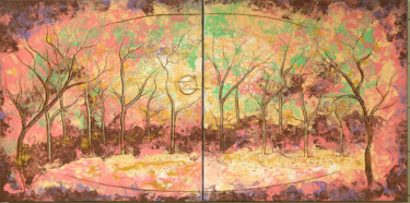 Peinture intitulée ""Autumn Forest"" par Evgeny Shaparin (Johnrusart), Œuvre d'art originale, Acrylique