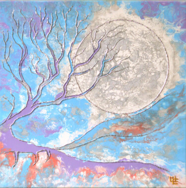 Pintura intitulada ""Full Moon"" por Evgeny Shaparin (Johnrusart), Obras de arte originais, Acrílico