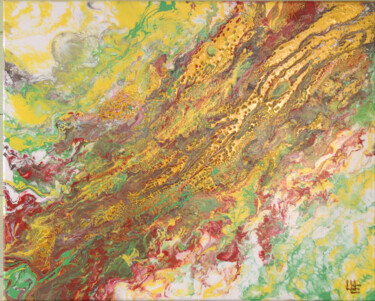 Peinture intitulée ""Golden clouds"" par Evgeny Shaparin (Johnrusart), Œuvre d'art originale, Acrylique