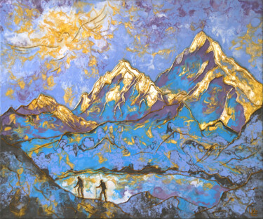 Pittura intitolato ""At altitude"" da Evgeny Shaparin (Johnrusart), Opera d'arte originale, Acrilico