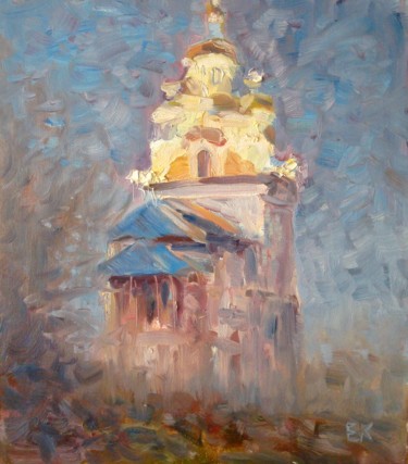 Painting titled "В вечернем свете" by Evgenii Krasilnikov, Original Artwork, Oil