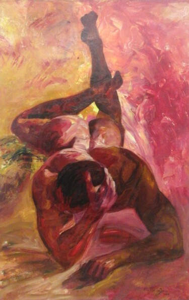 Pittura intitolato "Nude" da Evi Panteleon, Painter, Opera d'arte originale, Olio
