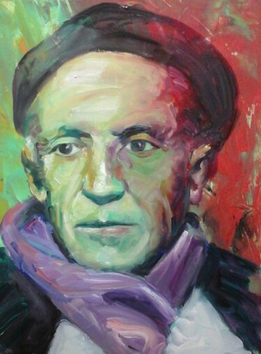 Schilderij getiteld "Famous Artists, Por…" door Evi Panteleon, Painter, Origineel Kunstwerk, Olie