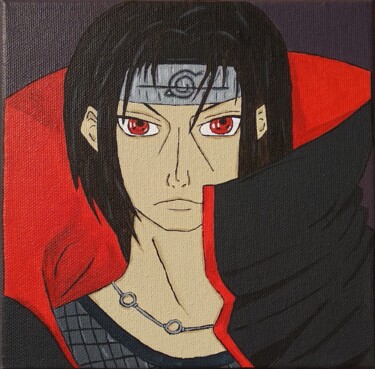 Painting titled "Itachi Uchiwa" by Evie. R, Original Artwork, Acrylic